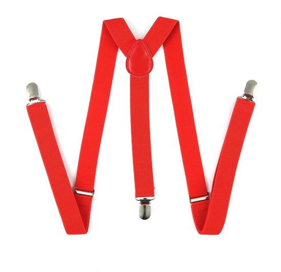 Dieux - Bretels met extra sterke clip - Verstelbaar - Heren:Dames - Rood leukste bretels voor dames